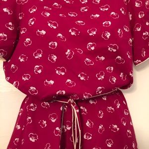 Vintage Darian Fuchsia and White Dress sz14